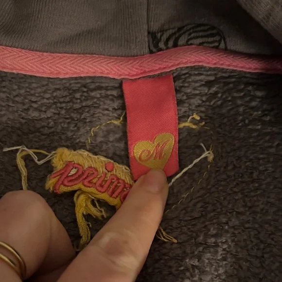 Gray Hoodie with Zebra Print - Picture 3 of 4